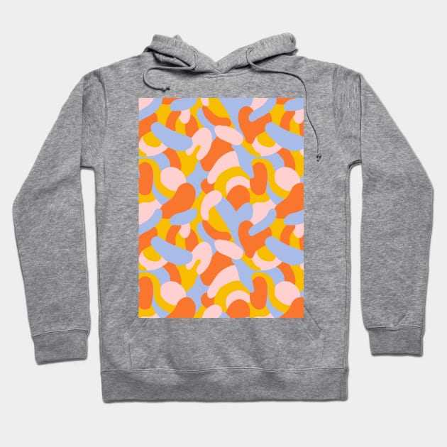 Colorful abstract swirls pattern in orange, yellow, pink and blue Hoodie by Natalisa
